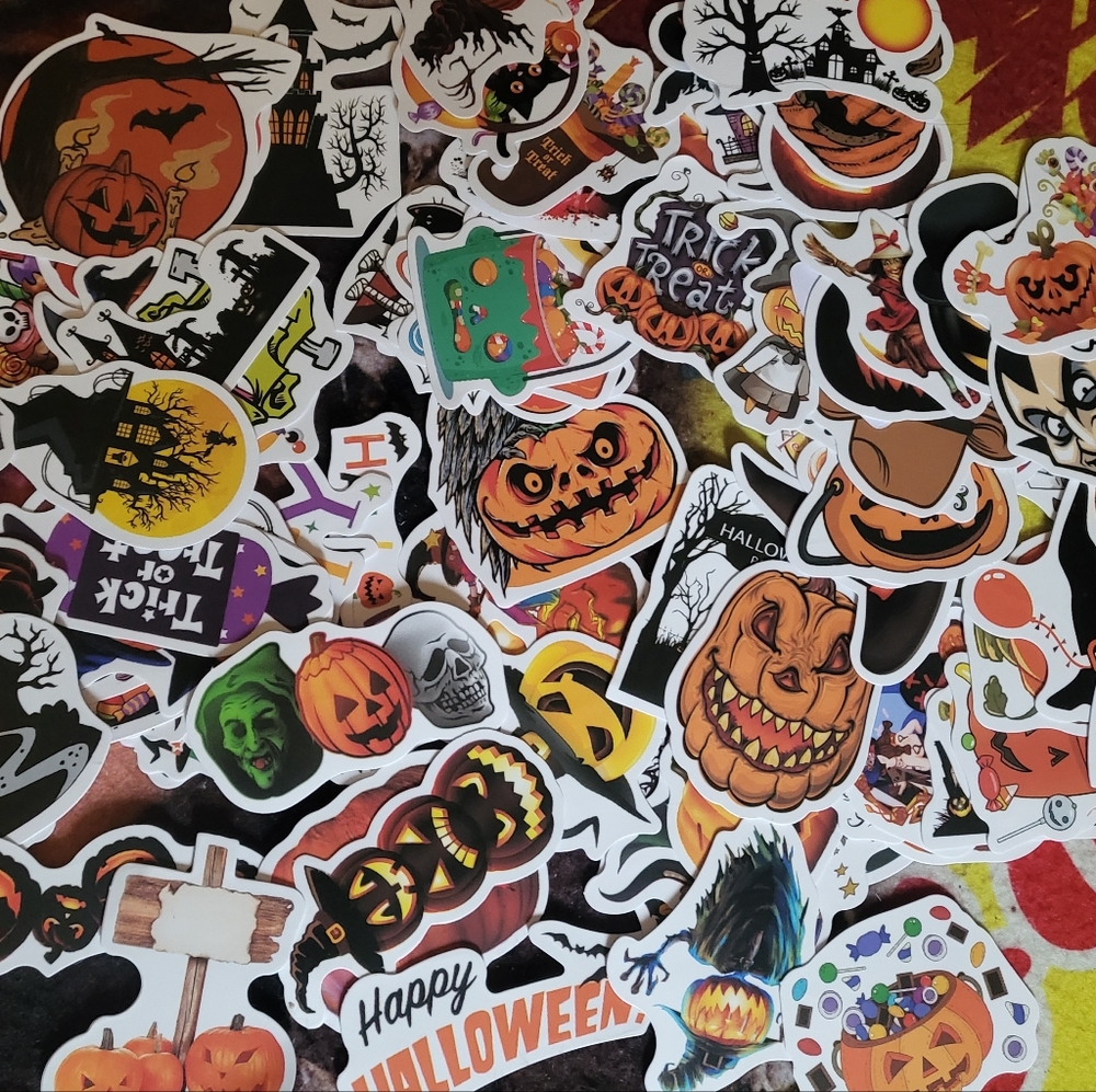 NWT 100 Halloween Theme Stickers